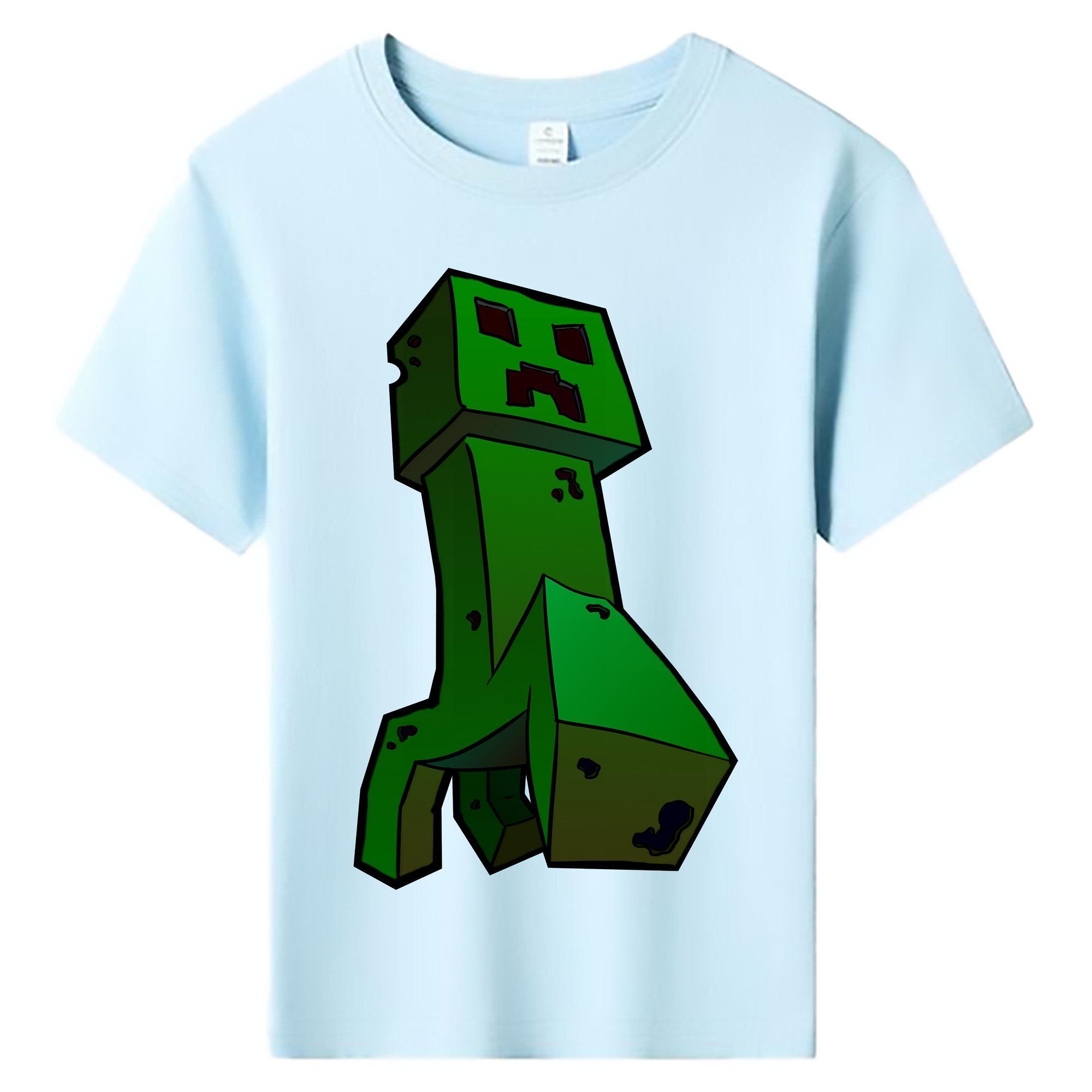 （画像用） マインクラフト ブロックの世界 Minecraft MC Block world 綿100％キッズTシャツ（フロントプリント）